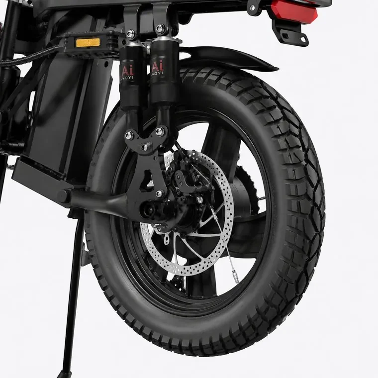 VoltRide e-bike rear wheel, suspension and disc brake